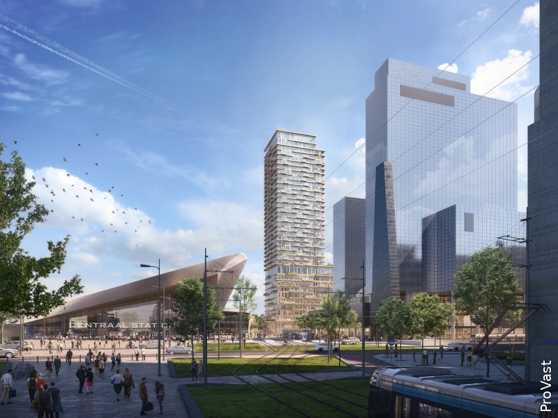 Impressie Tree House naast Centraal Station Rotterdam